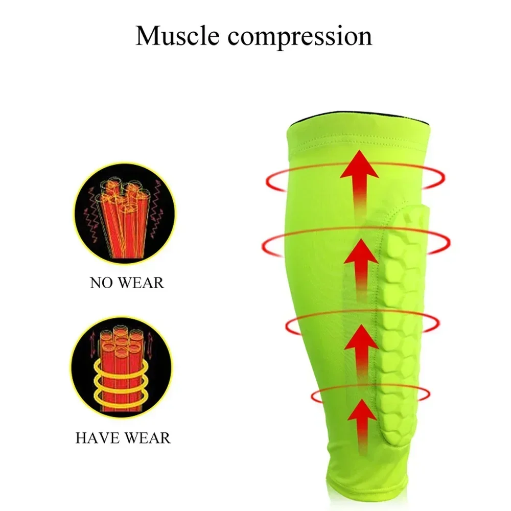 Soccer Shin Guards Shin Pads for Kids Youth Adult Calf Compression Sleeve with Honeycomb Pads Support for Splint Football