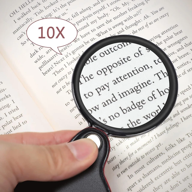 Folding 10X Mini Magnifying Glass Pocket Jewelry Magnifier Glass Lens with  Rotating Protective Holster Reading Maps Magnifier - AliExpress