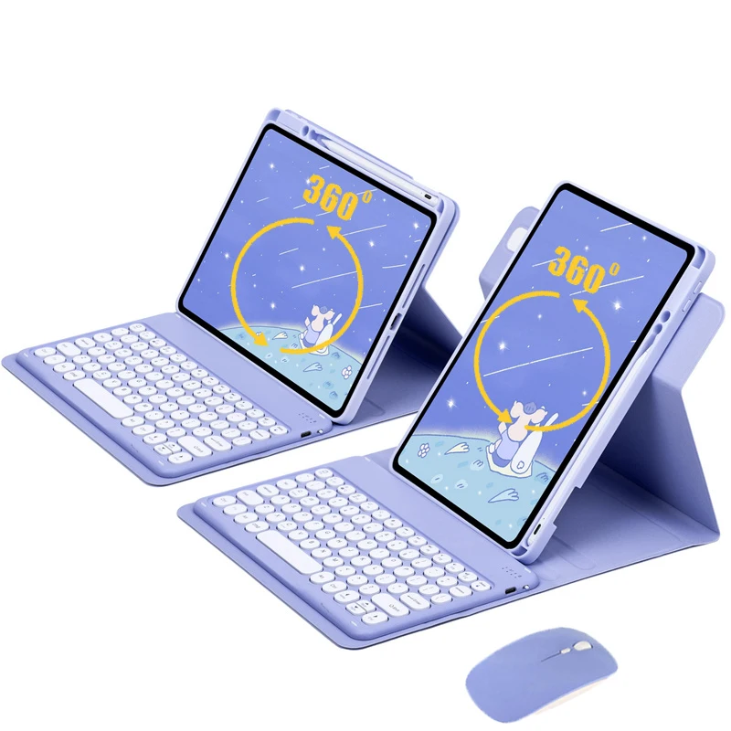 Enhanced 360° Rotating Keyboard Case with Adjustable Stand