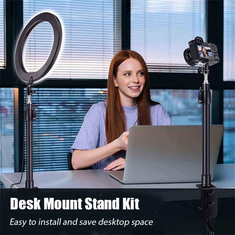 Adjustable Desk Mount Stand Aluminum Light Stand with Standard 1 4 Screw Tip for Dslr Camera Ring Light Video Bracket