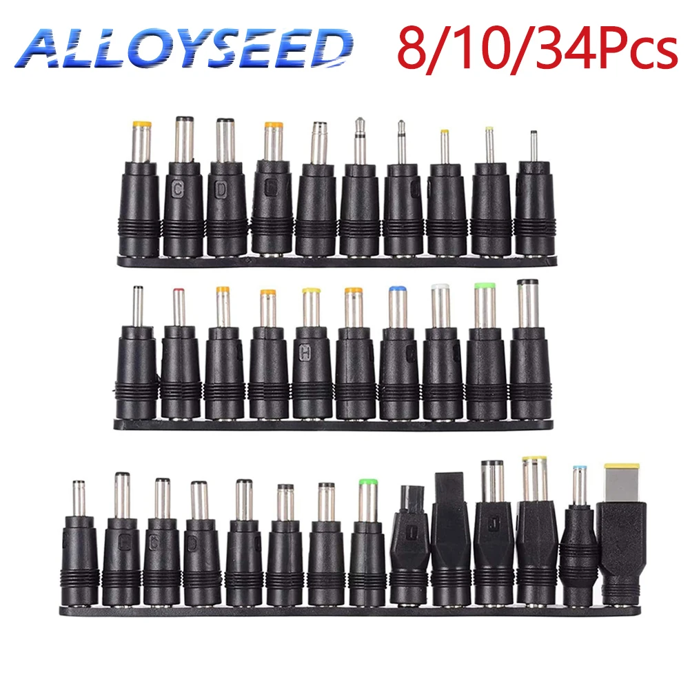 34PCS Universal 5.5x2.1mm DC AC Power Adapter Tips Connector Kit for