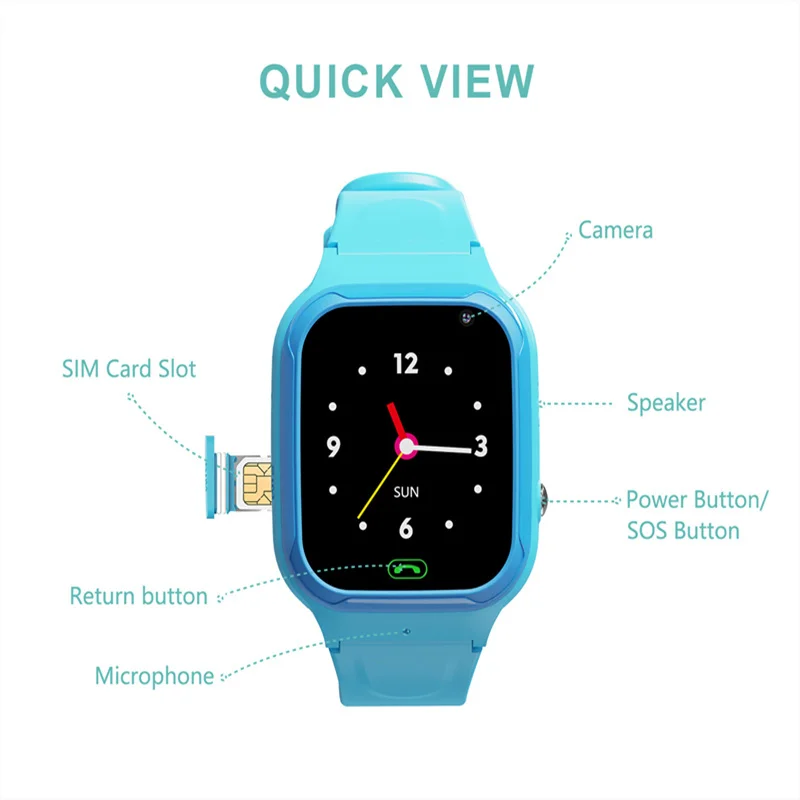 4G Ʈ ġ  SOS GPS LBS  ġ ġ HD ī޶ SIM ī ȭ ȭ Smartwatch  IOS ȵ̵