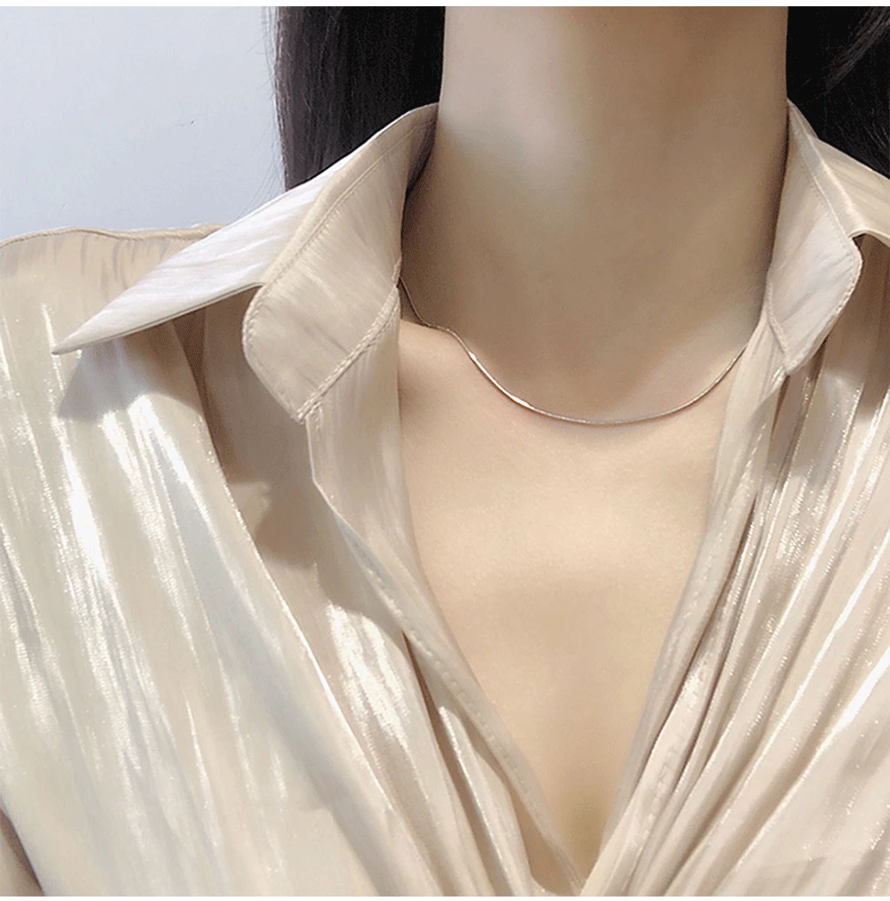 Collana a catena snake da donna in acciaio inossidabile_voghion.com