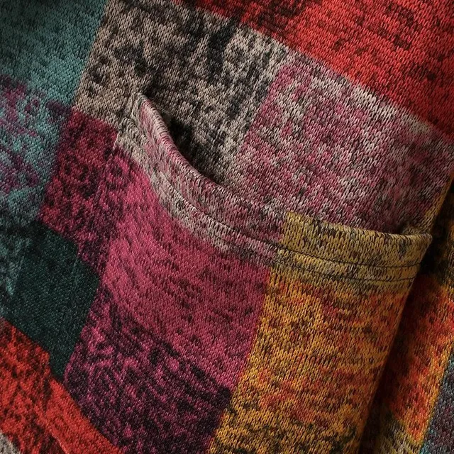 Women's Hooded Long Cardigan Casual Plaid Long Sleeve Gradient Color Knitting Coats Jacket With Pocket Autumn Casual Knitwear 3