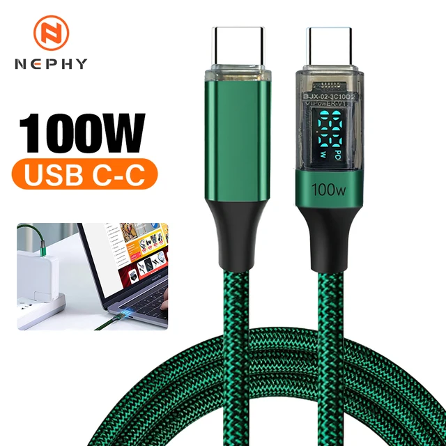 USB-C PD 100W Cable with Digital Display 1