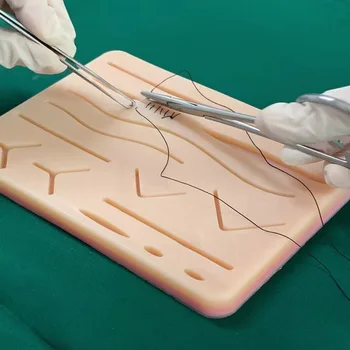 Kit di Addestramento con Pad in Silicone per Simulazione di Ferite Chirurgiche e Pratica di Sutura Traumatica