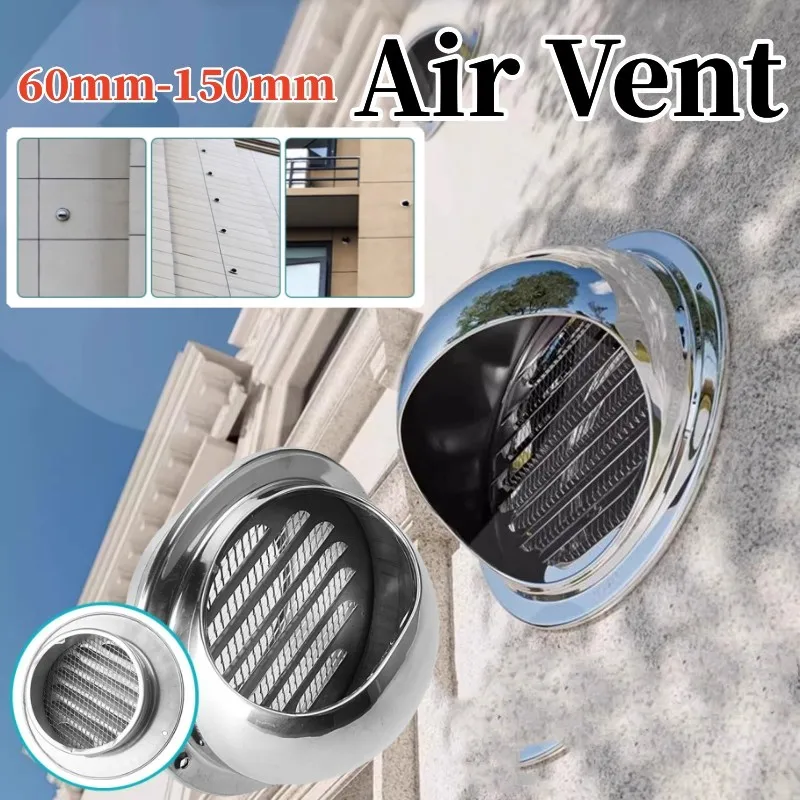 Stainless Steel Wall Ceiling Air Vent Ducting Ventilation Exhaust Grille Cover Waterproof Outlet Heating Cooling Vents Cap air vent grille ventilation grille air vent cover ducting ventilation cover