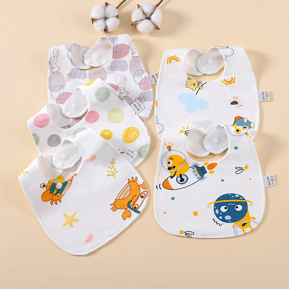 5 Pieces Baby Bibs Waterproof U Shaped Baby Drool Bibs Infant Feeding Burp Cloth Absorbent Bandana Bibs For Unisex Baby Boy Girl 2