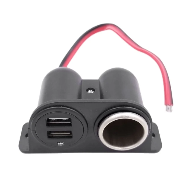 Car Cigarette Lighter Socket Adapter Double USB Dual Plug Charger Splitter  12V