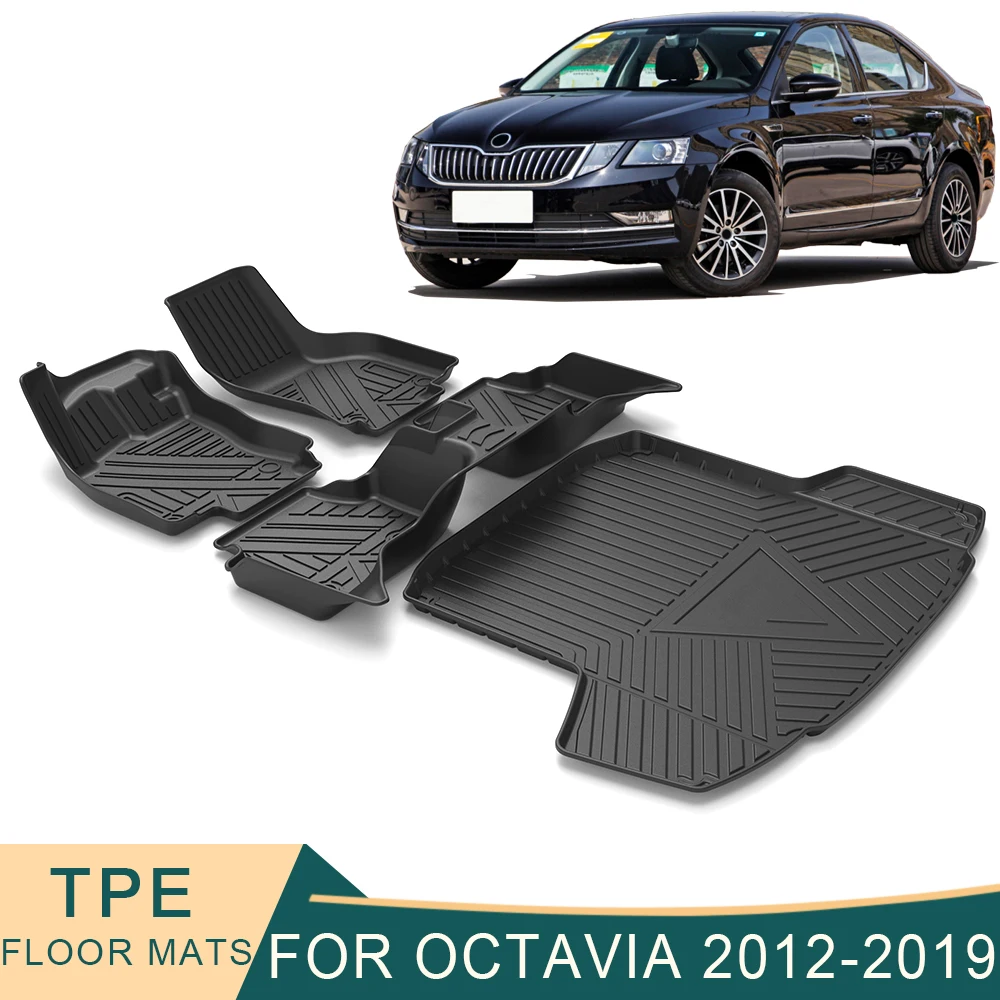 ForSkodaOctavia5ESedan20122019CarFloorMatsAllWeatherTPE