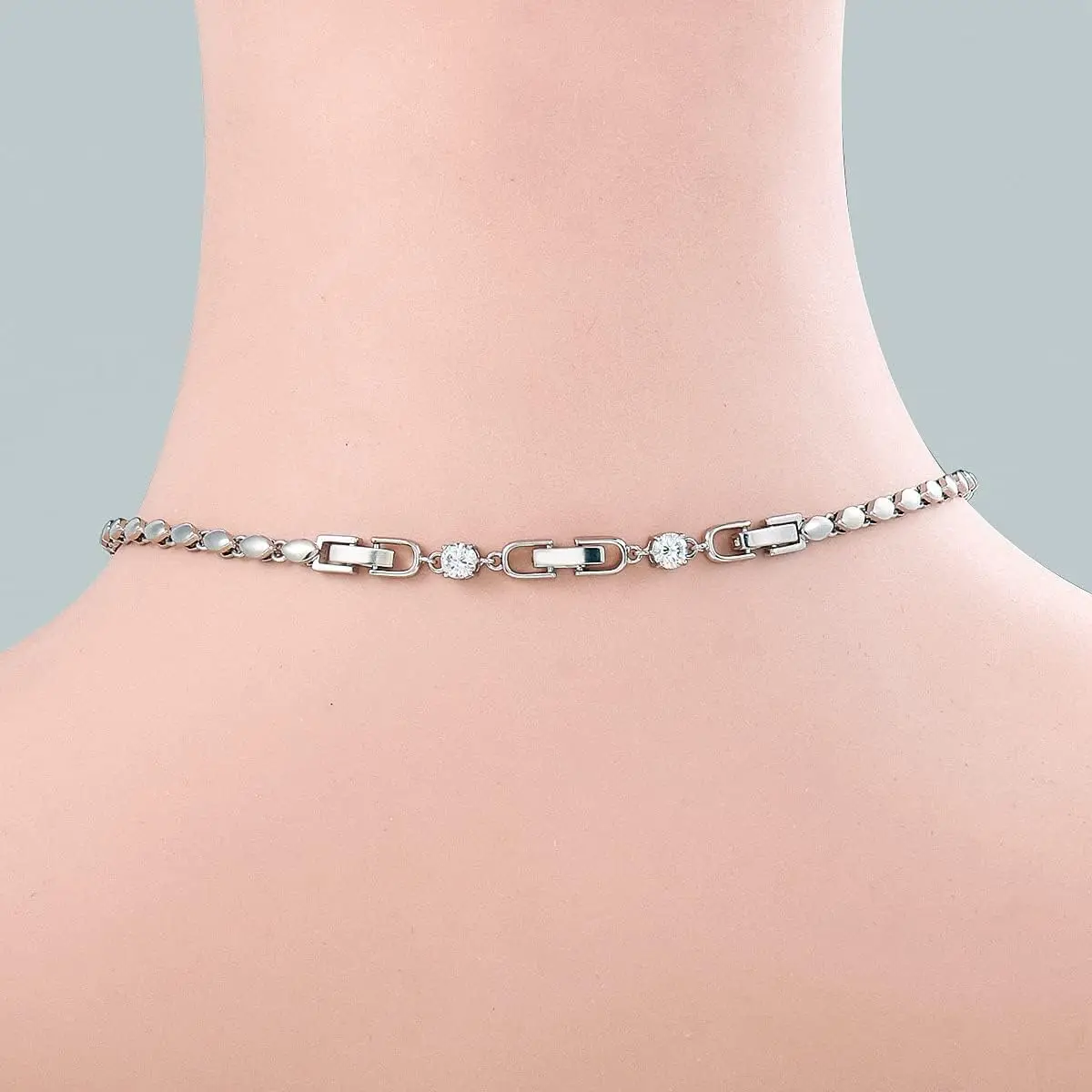 5-teiliges, weißvergoldetes Kristall-Strass-Messing-Falt-Verlängerungsverschluss-Set für DIY-Armbänder, Halsketten, Schmuckherstellung, kein Verblassen – Detail 6