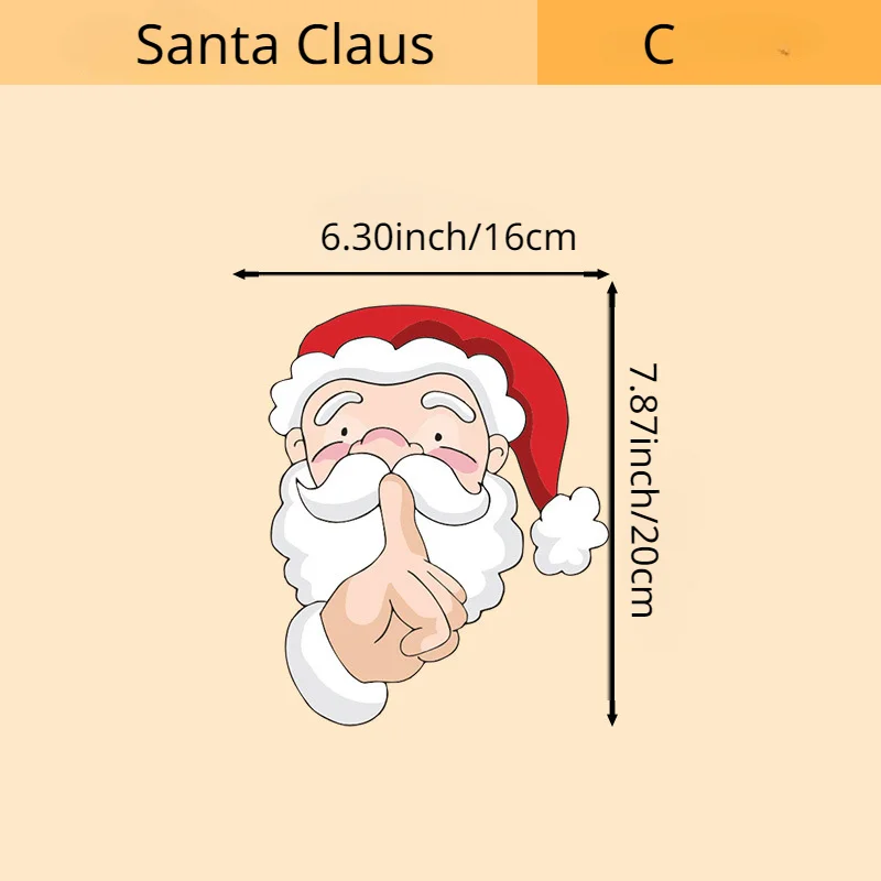 Christmas Festive Window Glass Stickers Decorate Side Window Bumpers Santa Claus Car Stickers