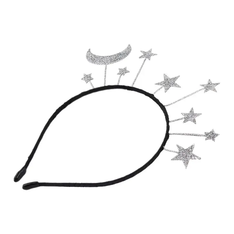

Princess Girl Halloween Party Headband Glitter Powder Moon Star Met Dropship