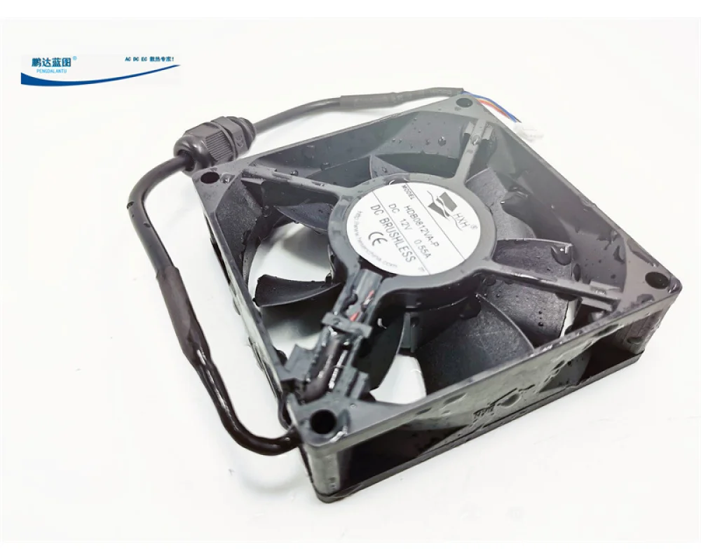 HDB0812VA-P 8025 Dual Ball 12V 0.55A High Air Volume PWM Temperature Control 8CM Waterproof Cooling Fan 80*80*25mm