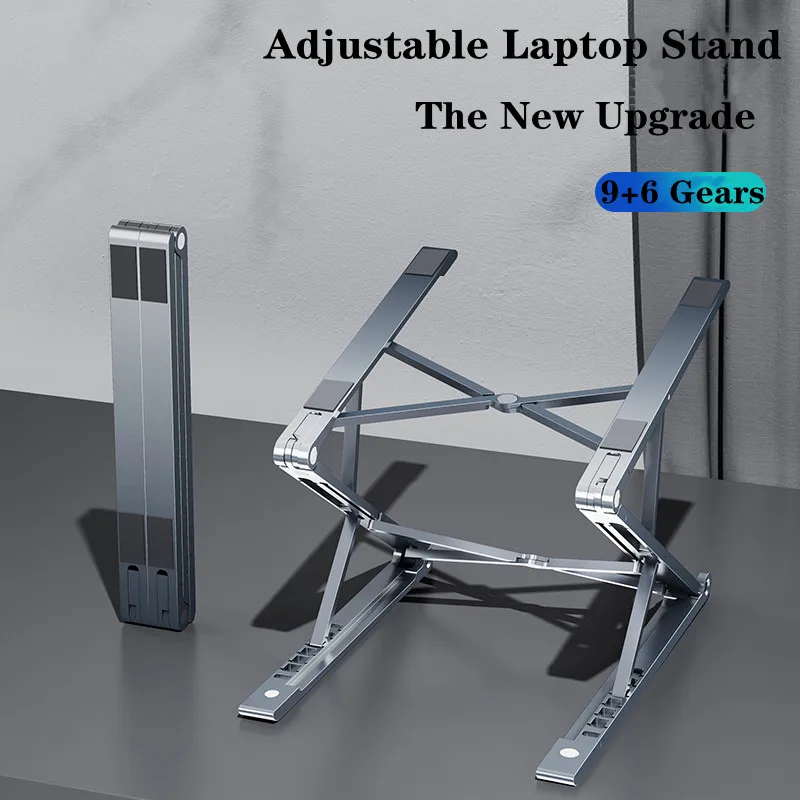Oatsbasf-suporte Ajustável do Portátil Alumínio Macbook Air Pro Dell Tablet Notebook Stand Cooling Pad Base Suporte Portátil Dobrável