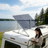 Supports de montage de panneaux solaires, support inclinable réglable de 45 pouces, en alliage d'aluminium portable pour toit de camping-car, bateau, tout système hors réseau 1
