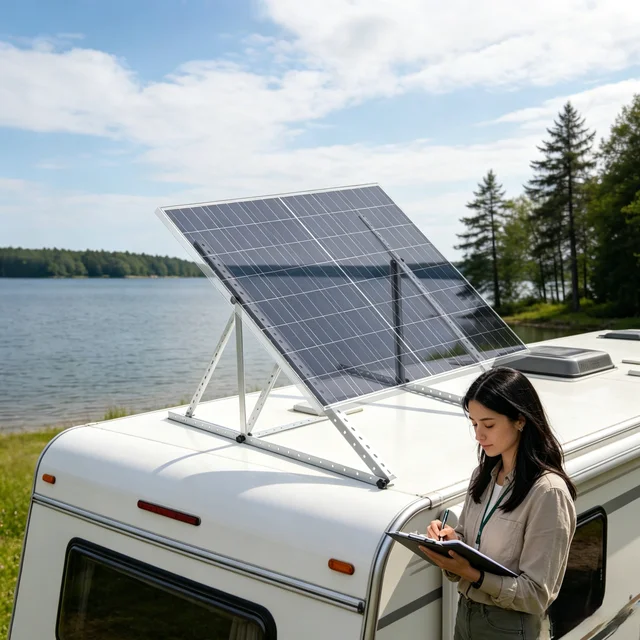 Supports de montage de panneaux solaires, support inclinable réglable de 45 pouces, en alliage d'aluminium portable pour toit de camping-car, bateau, tout système hors réseau 1
