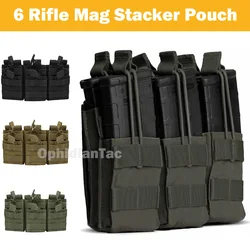 Tactical Molle Pouch Triple Magazine Pouch Double-Layer Mag Pouches Universal Cartridge Holder for M4 M14 M16 AK AR
