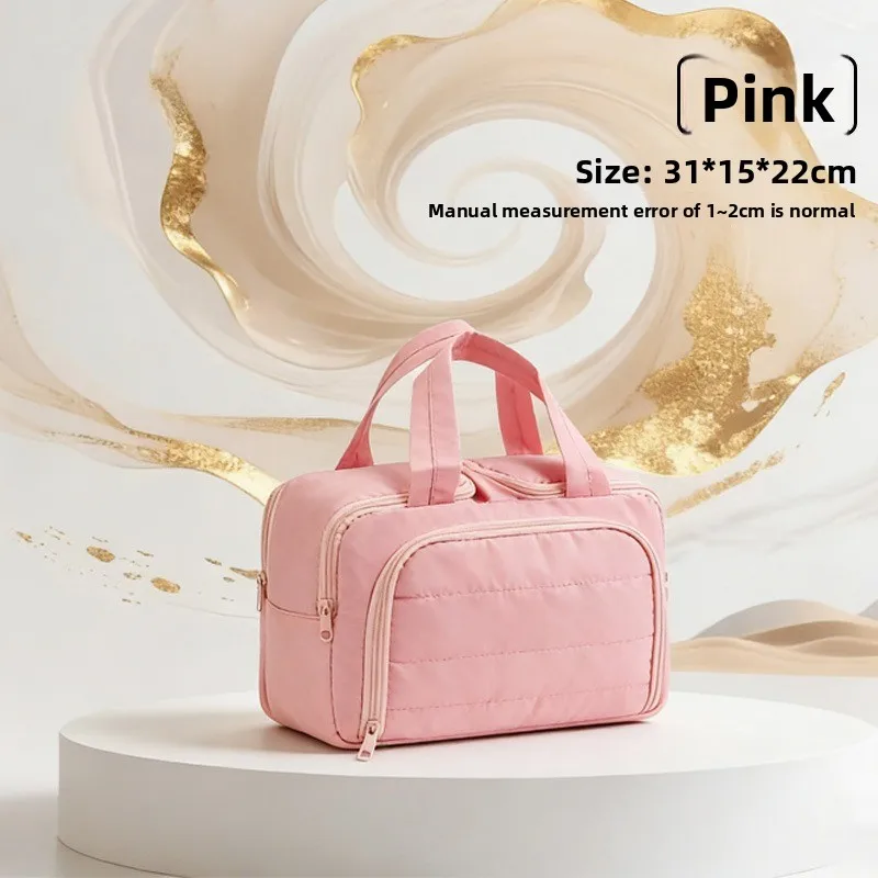 Spacious Water-Resistant Makeup and Toiletry Organizer with Wide Opening and Handle
