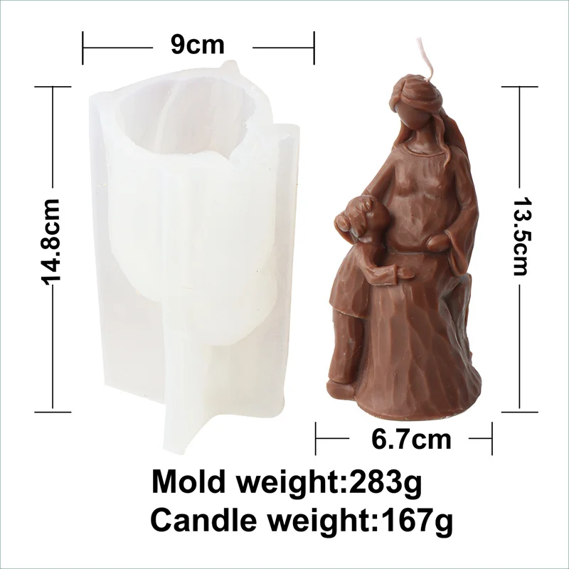 Human Growth Silicone Candle Mold Pregnant Mother Holding Baby Gypsum Form Resin Aromatherapy Soap Mould for Mother's Day Gift silicone mold silicone candle mold aromatherapy candle mold silicone candle molds candle mold