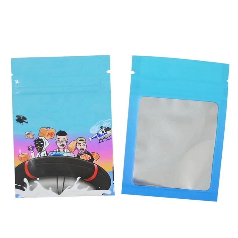 

7*10cm Edible Food Storage Mylar Bags Waterproof Zip Lock Small Pouch Candy Gummy Package Bag Wholesale Pochon Beuh With Windows