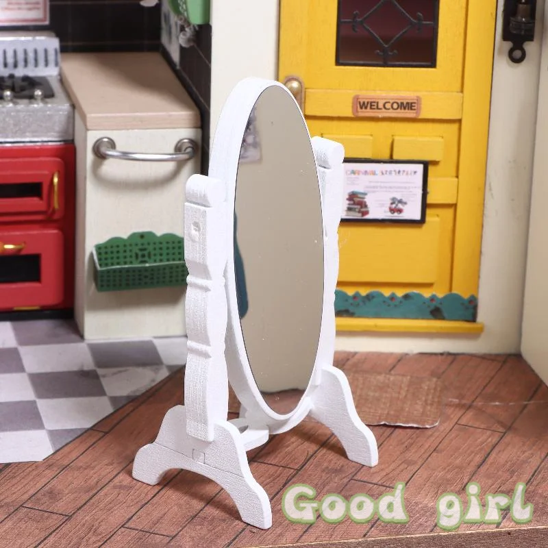 Mini Model Mirror 1/12 Dollhouse Simulation Mini Dressing Mirror Full Length Mirror Model ...