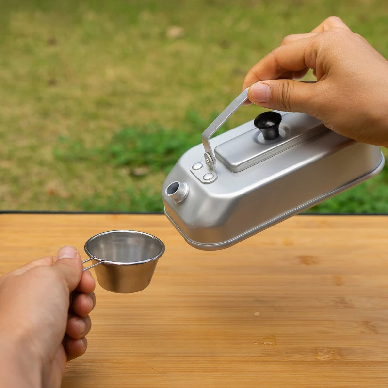 

Camping Mini Boiling Kettle Aluminum Alloy Ultra-light 300ML Water Kettle With Handle Outdoor Hiking Fishing Picnic Cookware