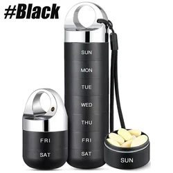 Compact Waterproof Metal Pill Organizer - 7-Day Portable Medicine Holder for Vitamins and Supplements (Type B)