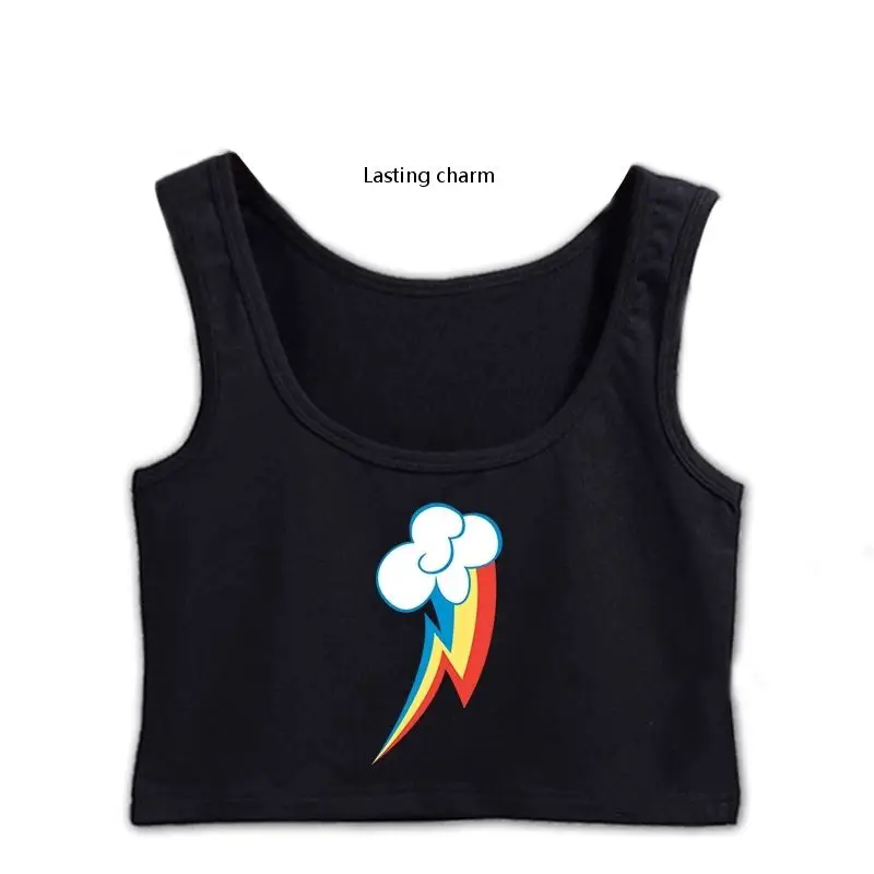Rainbow Dash Cutie Crop Top Donna Custom Fashion Graphic Top Vest