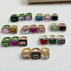 Geometric Acrylic Cartoon Rings - Stylish, High Aesthetic Value Accessories (Dali white ring + black diamond)