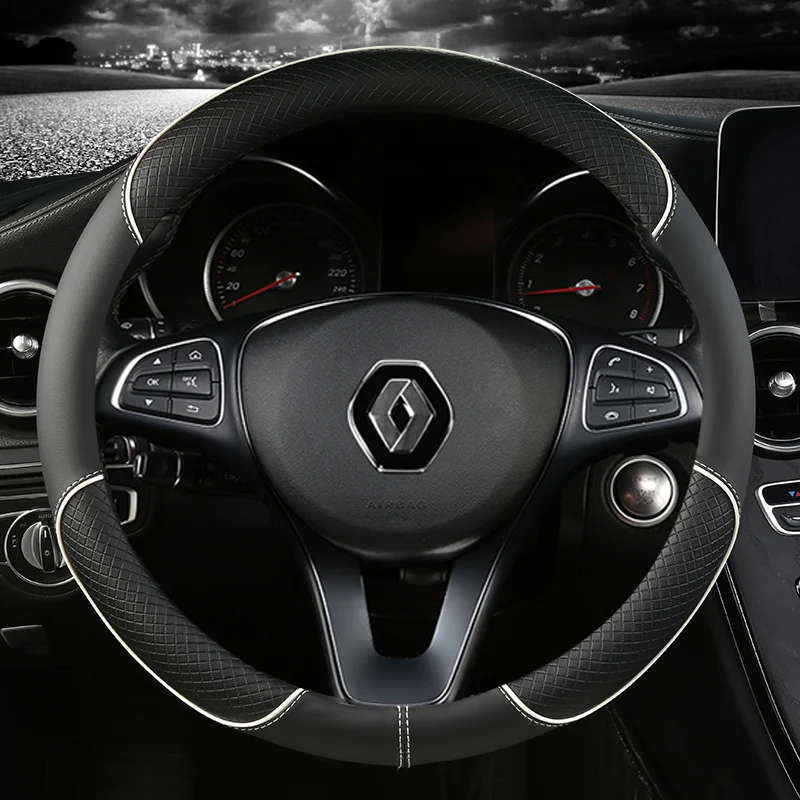 PU Leather Car Steering Wheel Cover For Renault Scenic Clio Laguna 2 3 4 5 Kangoo Fluence Megane Trafic Talisman Twingo Kaptur steering wheel cover
