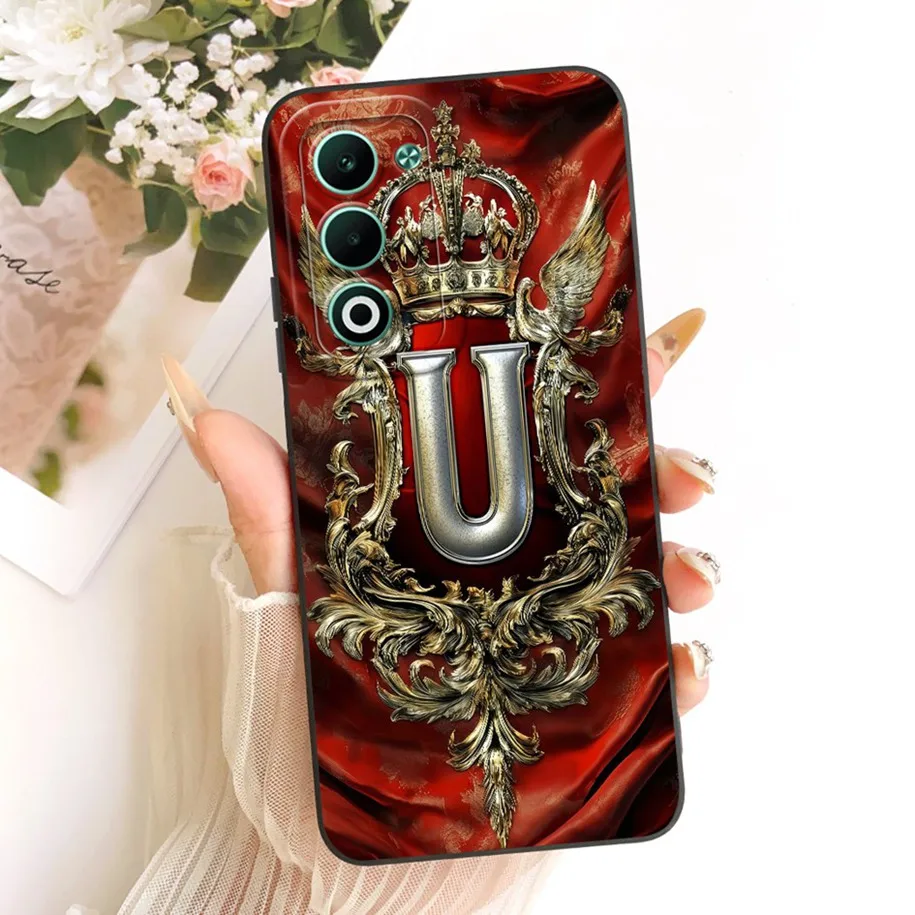 Soft Liquid Silicone Retro Letters Phone Case - Back Cover
