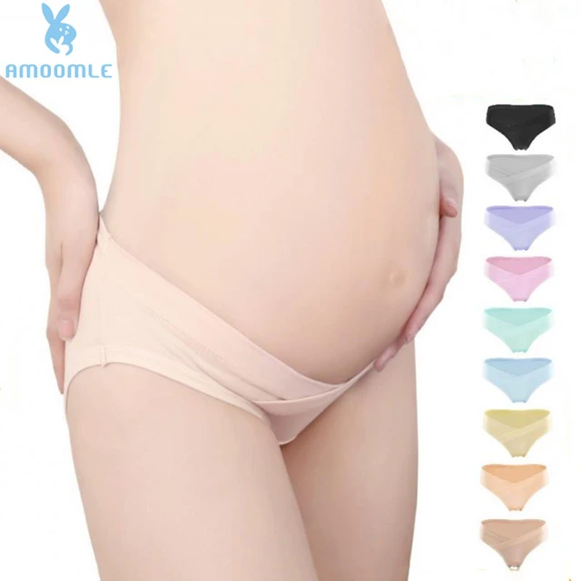 Culottes de maternité en coton pour femmes enceintes, sous-vêtements de  grossesse, Lingerie, taille basse en V, 3 pièces - AliExpress