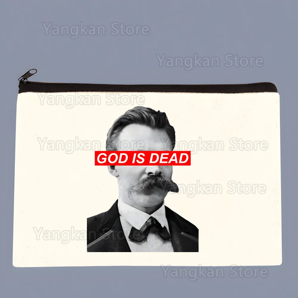 God Is Dead Friedrich Nietzsche Nihilist Canvas Coin Purse Custompattern Storage Pouch Canvas Bag New Coin Bag Key Purse