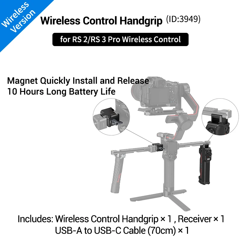 【未使用】SmallRig DJI RS用 ワイヤレス制御グリップ Smallrigワイヤレスコントロールスリングハンドグリップ、dji rs