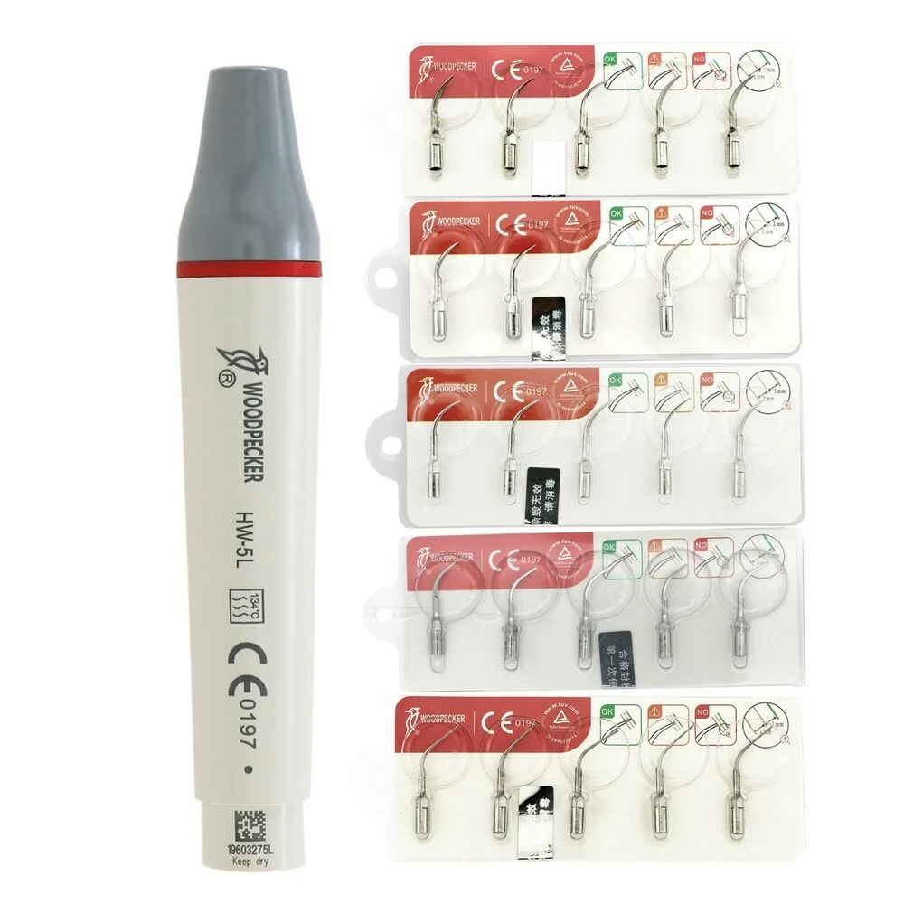 Embouts Scaler Ultrasonique Woodpecker HW-5L - Pour Détartrage Dentaire - Compatibles EMS