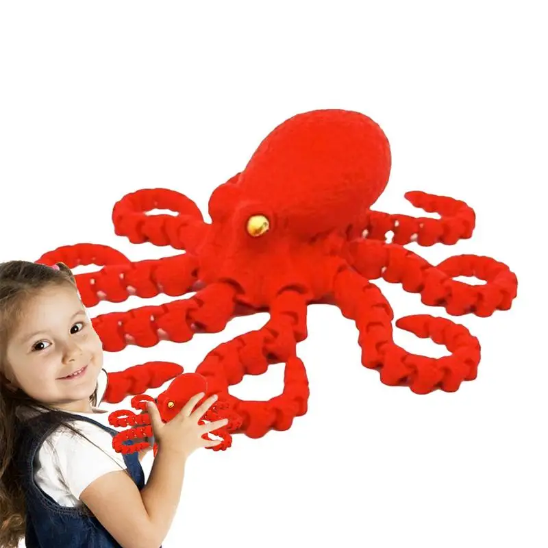 

3D Printed Octopus Articulated Decor Toy Posable Octopus Ornament Sensory Articulated Fidget Figure For Living Room Study Room