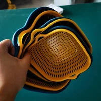 8PCS Kitchen Sink Vegetable Drainer Fruit Basket for Multifunctional Stackable Fruit Washing Basin Vegetable Drain Basket Basin 5