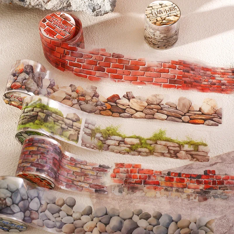 1Roll Collage Tape Stone Wall Wall Texture One Fine Day Priming European Path Series Handbook Priming DIY Scrapbook cut 40mm*2m