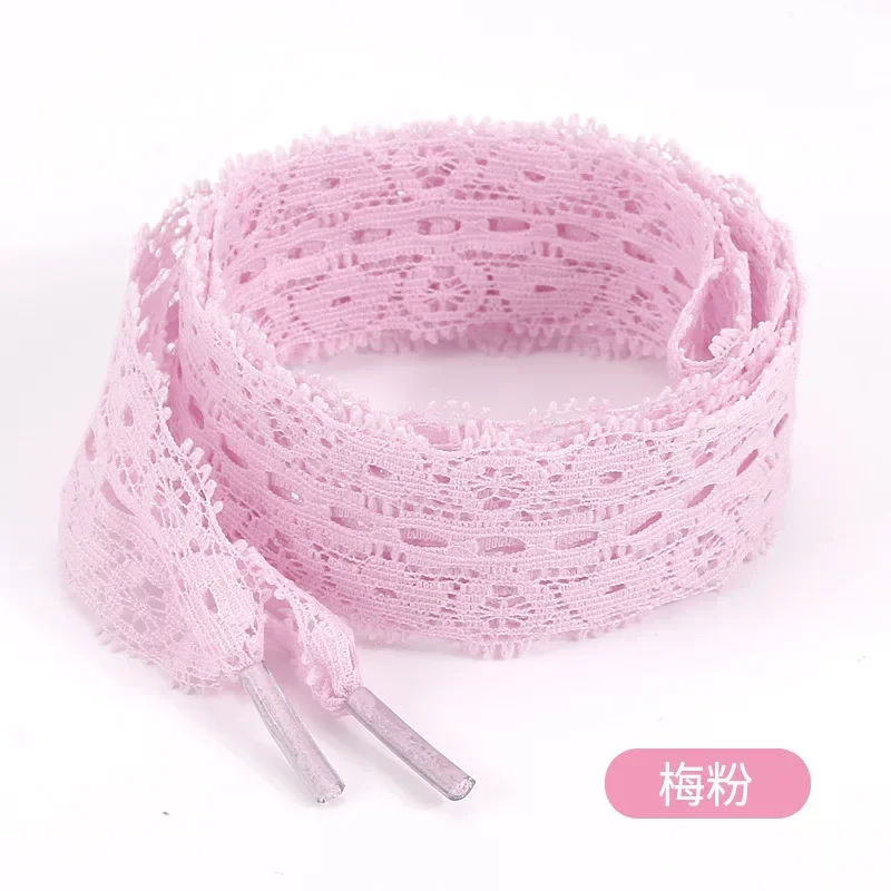 ตัวเลือกสินค้า เชือกรองเท้าผ้าใบลูกไม้หวาน 2.5 ซม. สีดำ-ขาว-แดง