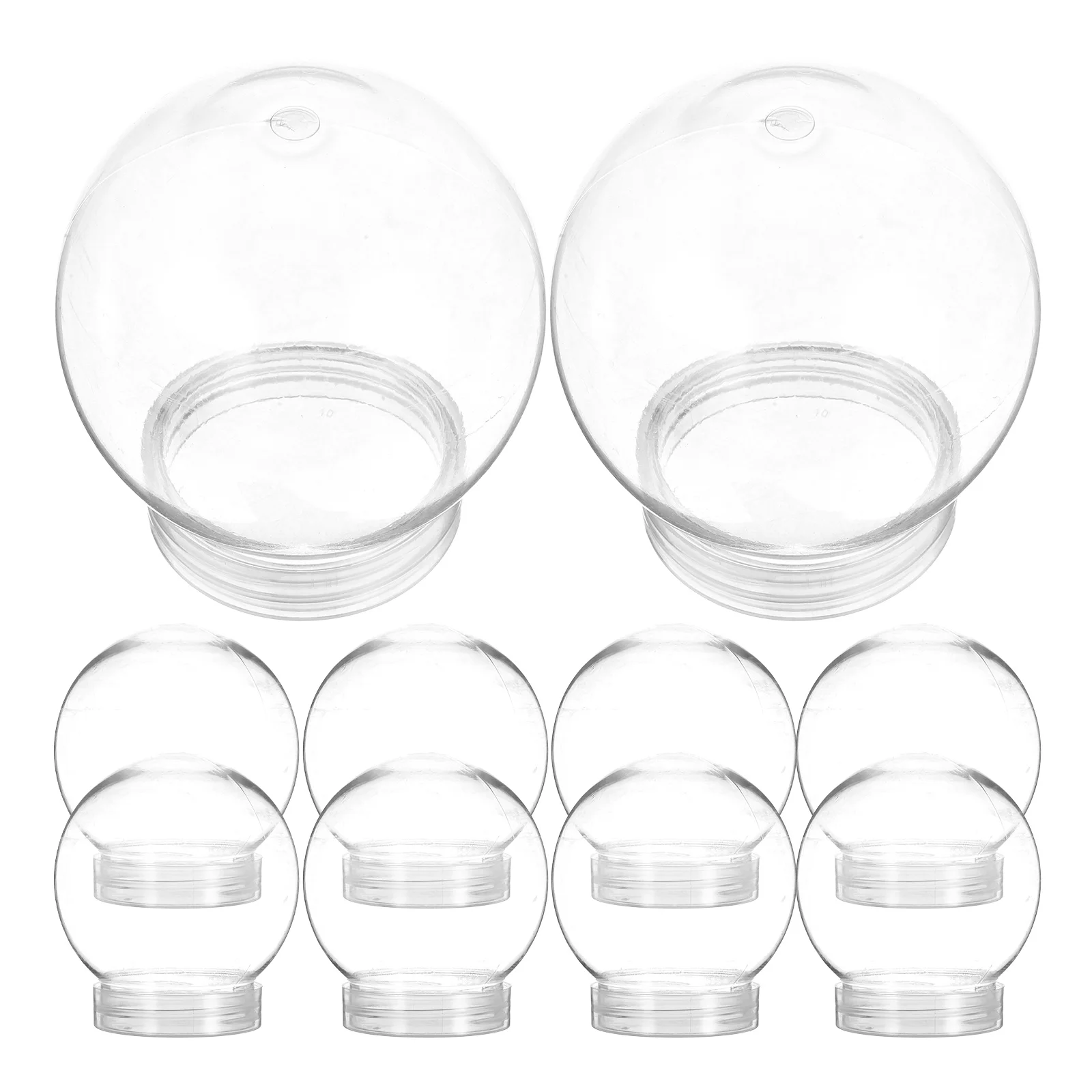 Lot De 4 Mini Dômes En Verre Avec Couvercle Et Base En Bois Pour