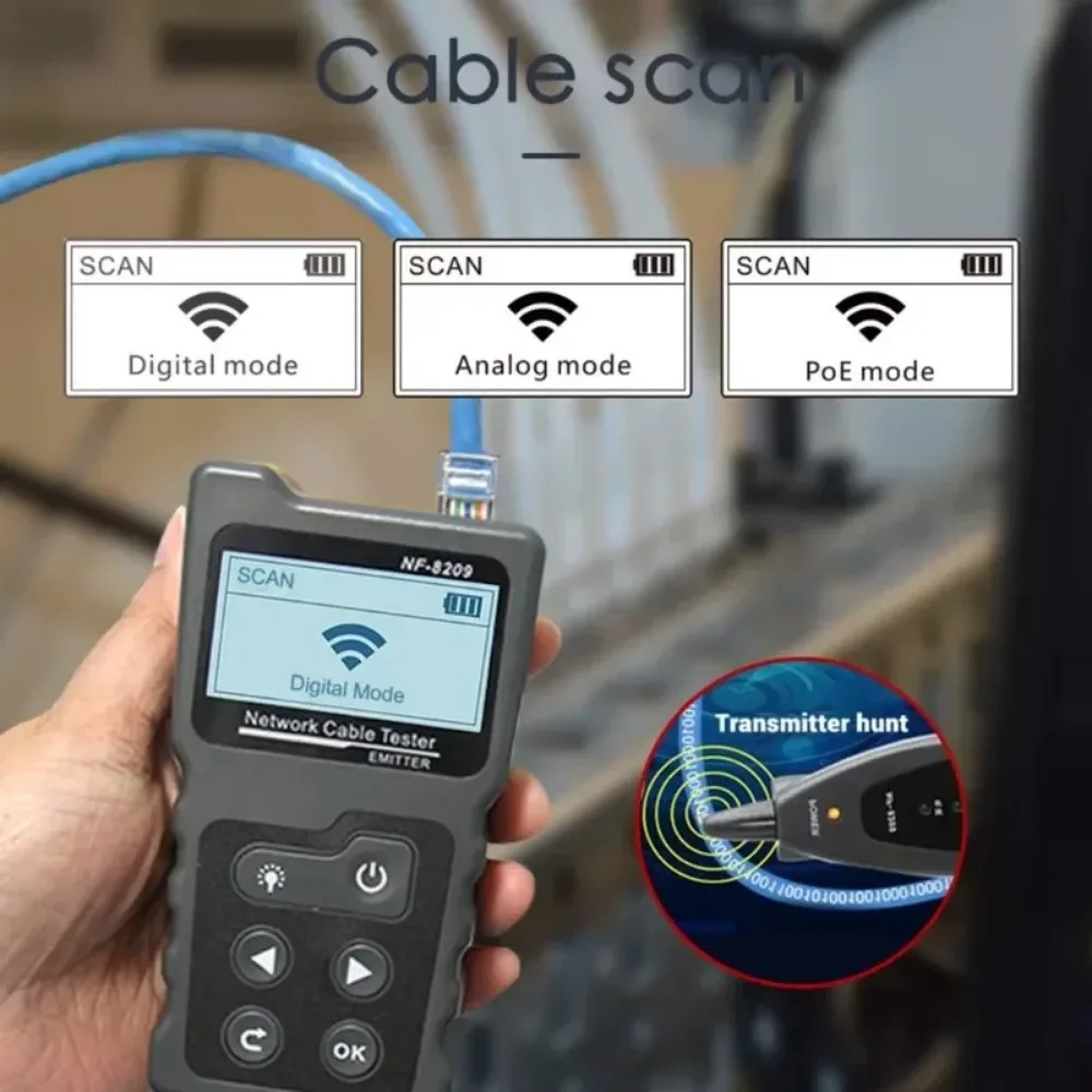 Internet Cable Tester LCD Display Measure Length Cabl RJ45 Cable Tracker Utp Tester Network Tool