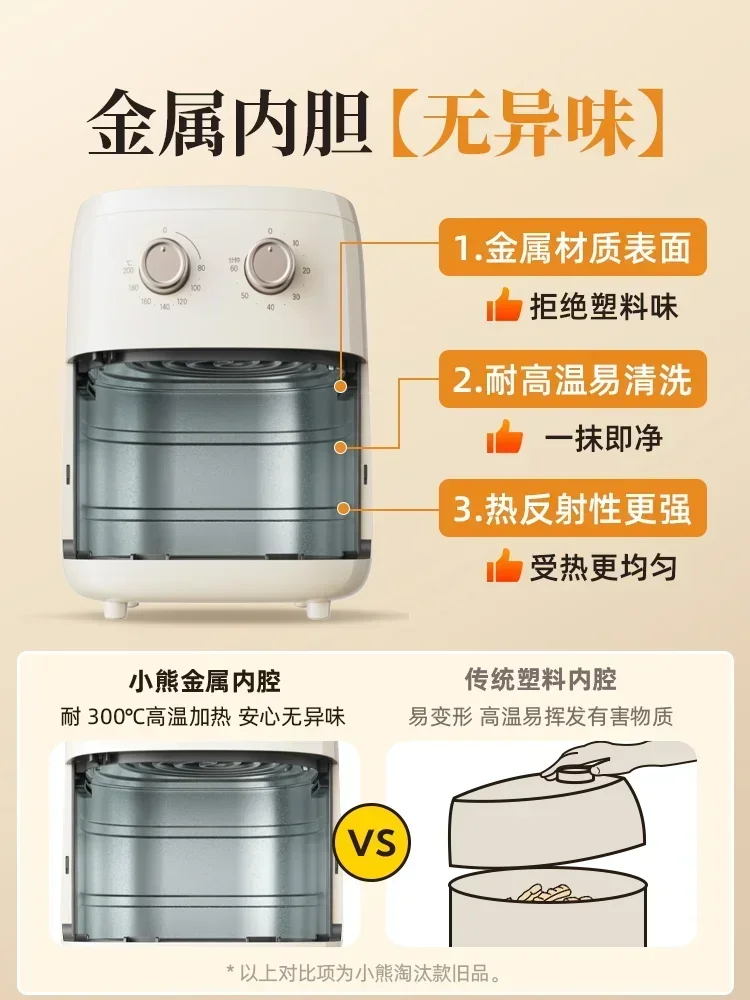 Little Bear Air Fry Pot Home Visual Flip Free New Large Capacity Air Fryer Electric French Fryer Electromechanical Oven 6