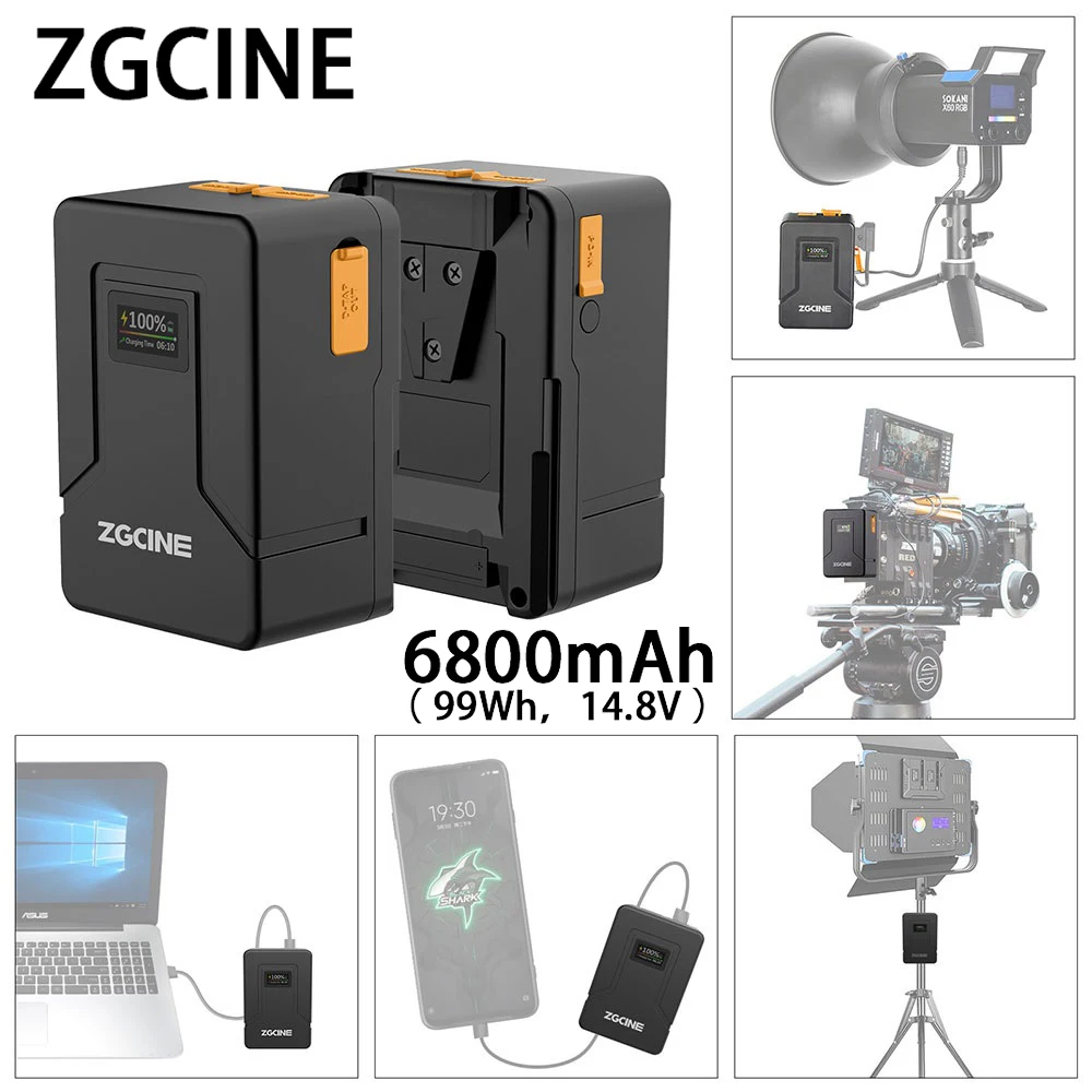 Zgcine ZG-V99 V50 vマウントバッテリー99Wh 6800mah電源銀行リチウム