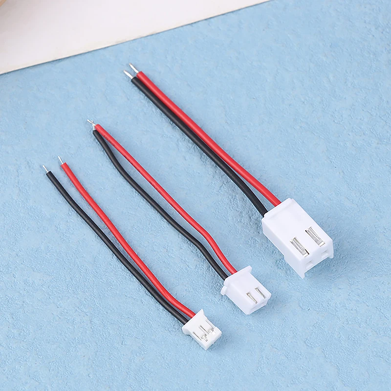 소형 미니 JST 암수 플러그 잭 커넥터 케이블 와이어, 1.0, 1.25, 1.5, 2.0, 2.54, 3.96mm, PH 2.0mm, XH 2.54mm, 2 핀, 10 개