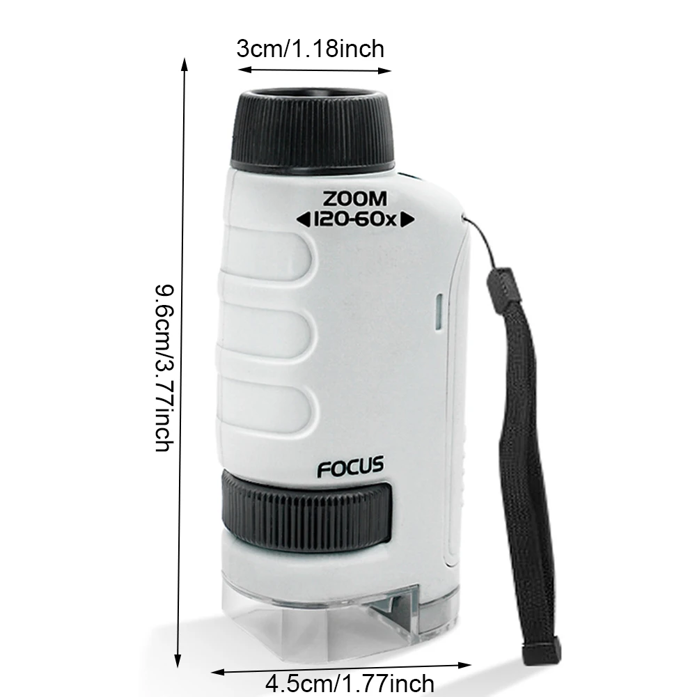 Kids Science Microscope Lab LED Light Battery Powered Handheld Microscope Light Home School Biological Science Educational Toys