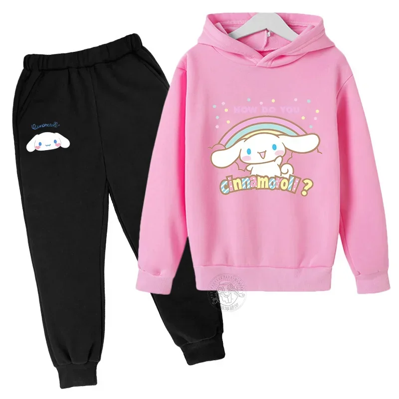 thumbnail image 1 of Traje de moda urbana Cinnamoroll para primavera y otoño para niños y niñas, jersey deportivo para niños y pantalones deportivos, chándal deportivo, 1 of 4