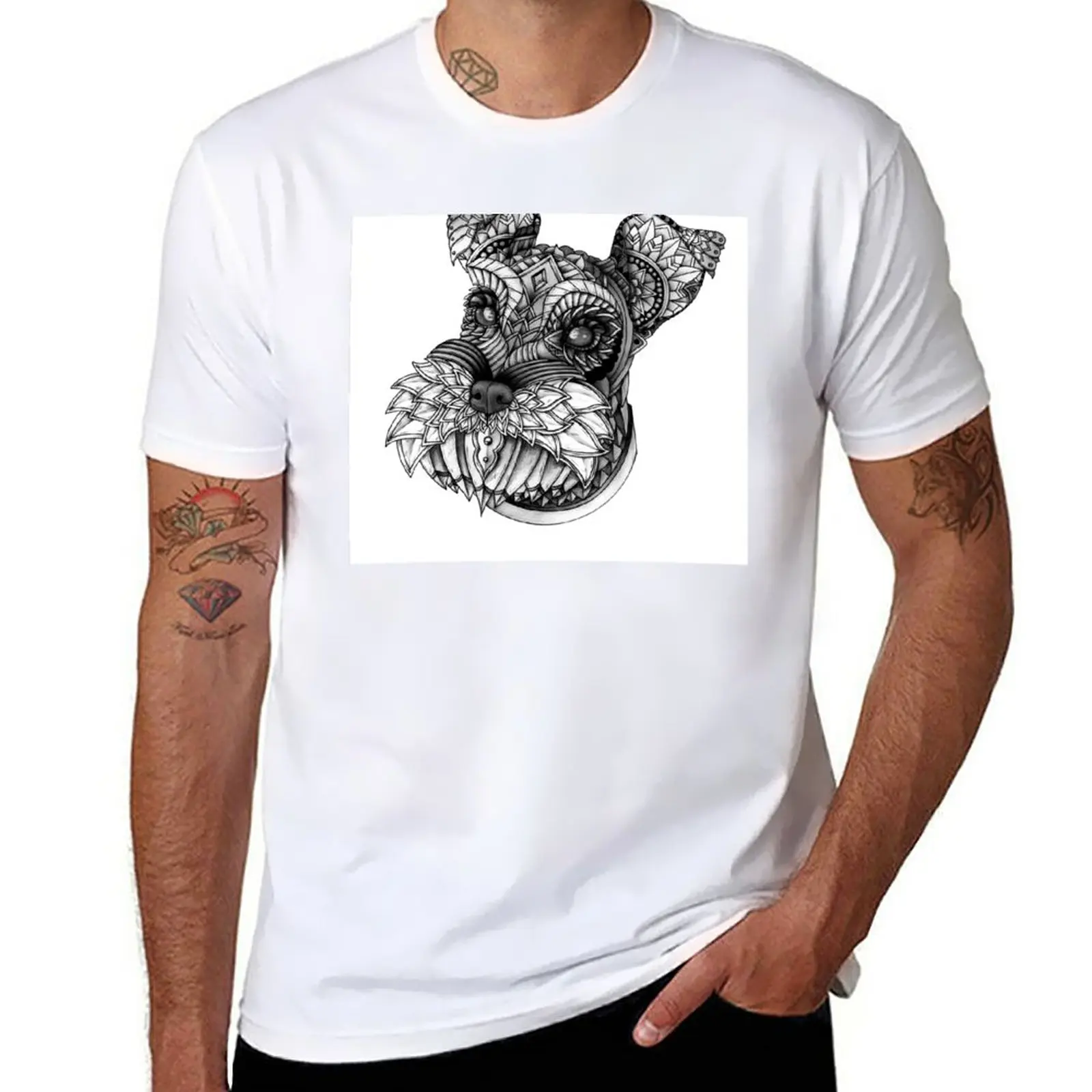 

New Ornate Schnauzer T-Shirt tops custom t shirt mens graphic t-shirts funny