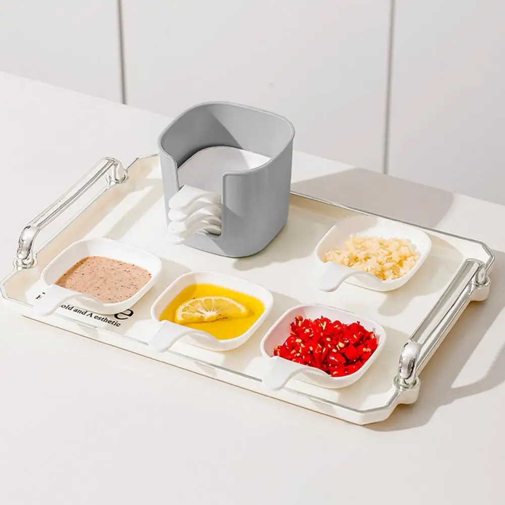 

Snack Serving Dish Multi-functional Spit Bone Dish with Handle Storage Holder Food Grade Serving Plate Tray for Dining Table