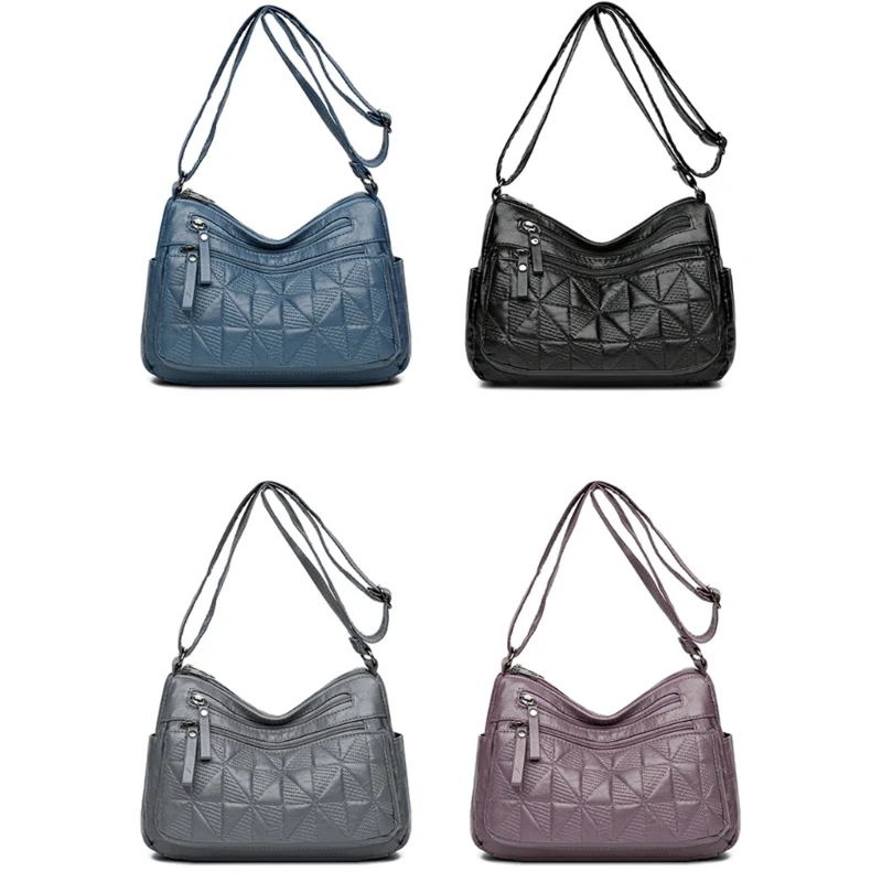 

Практичная женская сумка через плечо из мягкой искусственной кожи с несколькими карманами